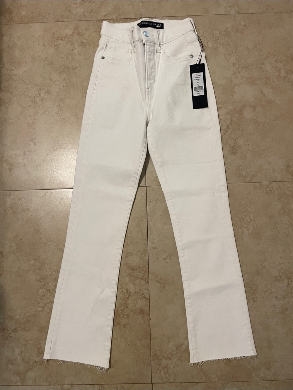 Veronica Beard Carly Kick Flare Hem  White White Jeans size 24